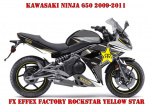 Rockstar Yellow Star for Kawasaki Ninja 650 2009-2011